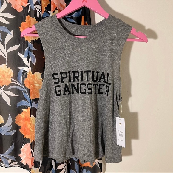 spiritual gangster grey muscle tee tank - Picture 1 of 6